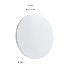 Lindby LED-ulkoseinälamppu Selinel, valkoinen, Ø 23 cm, talonumero