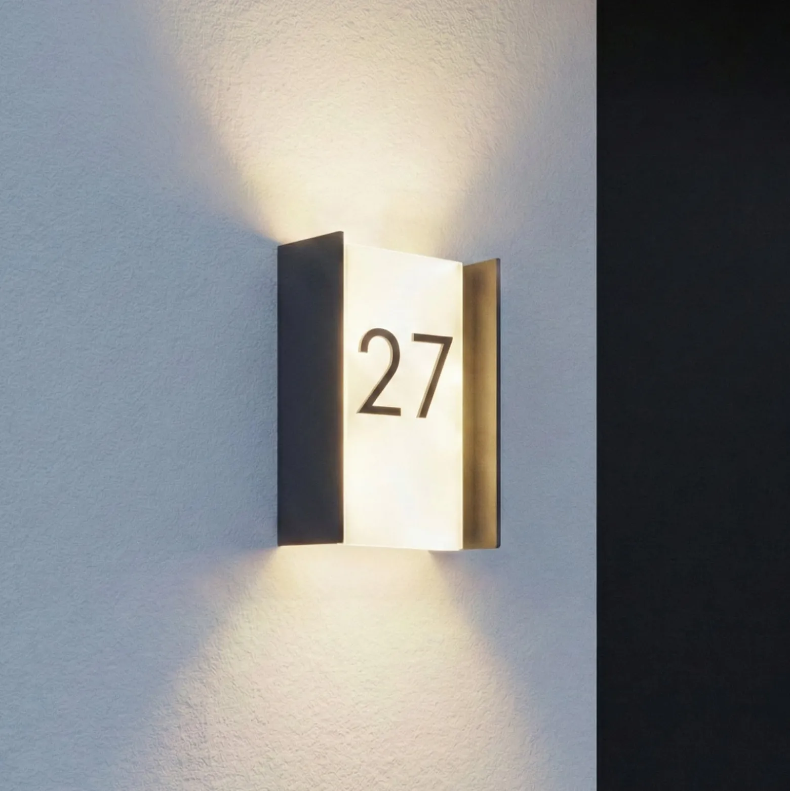 Lindby LED-ulkoseinälamppu Selqa, talon numero, antrasiitti, IP65