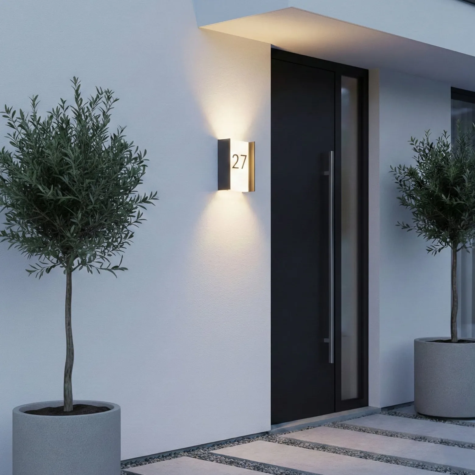 Lindby LED-ulkoseinälamppu Selqa, talon numero, antrasiitti, IP65