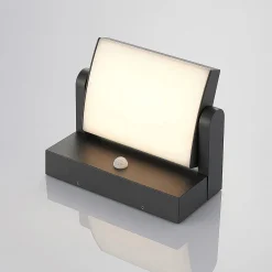Lindby LED-ulkoseinälamppu Sherin, antrasiitti, anturi, IP54