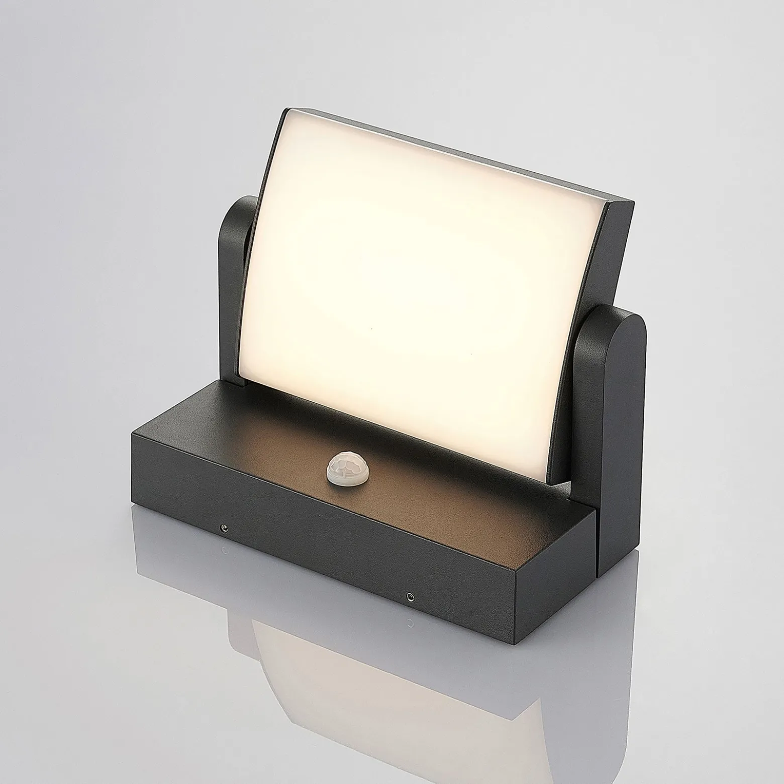 Lindby LED-ulkoseinälamppu Sherin, antrasiitti, anturi, IP54