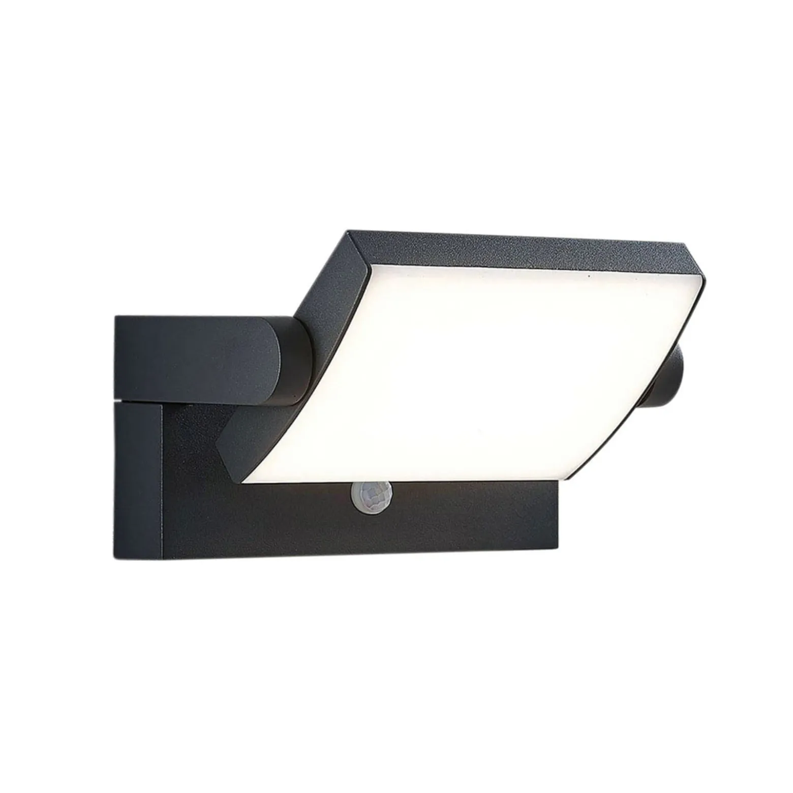 Lindby LED-ulkoseinälamppu Sherin, antrasiitti, anturi, IP54