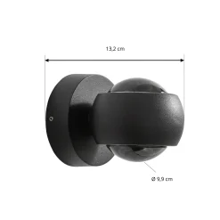 Lindby LED-ulkoseinävalaisin Focra, musta, 2-lamppuinen, CCT, IP54