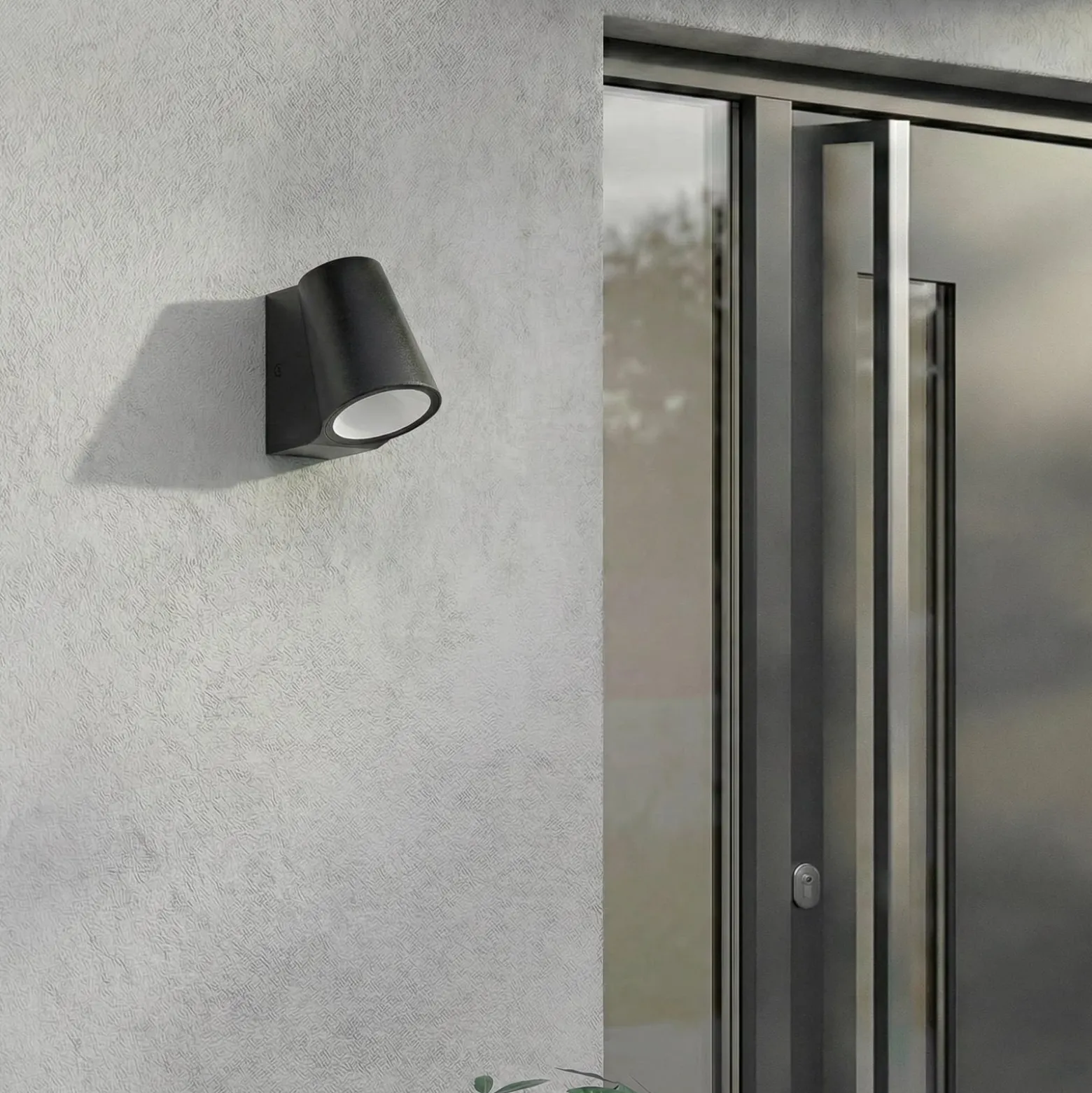 Lindby LED-ulkoseinävalaisin Illuvia, mattamusta, IP54