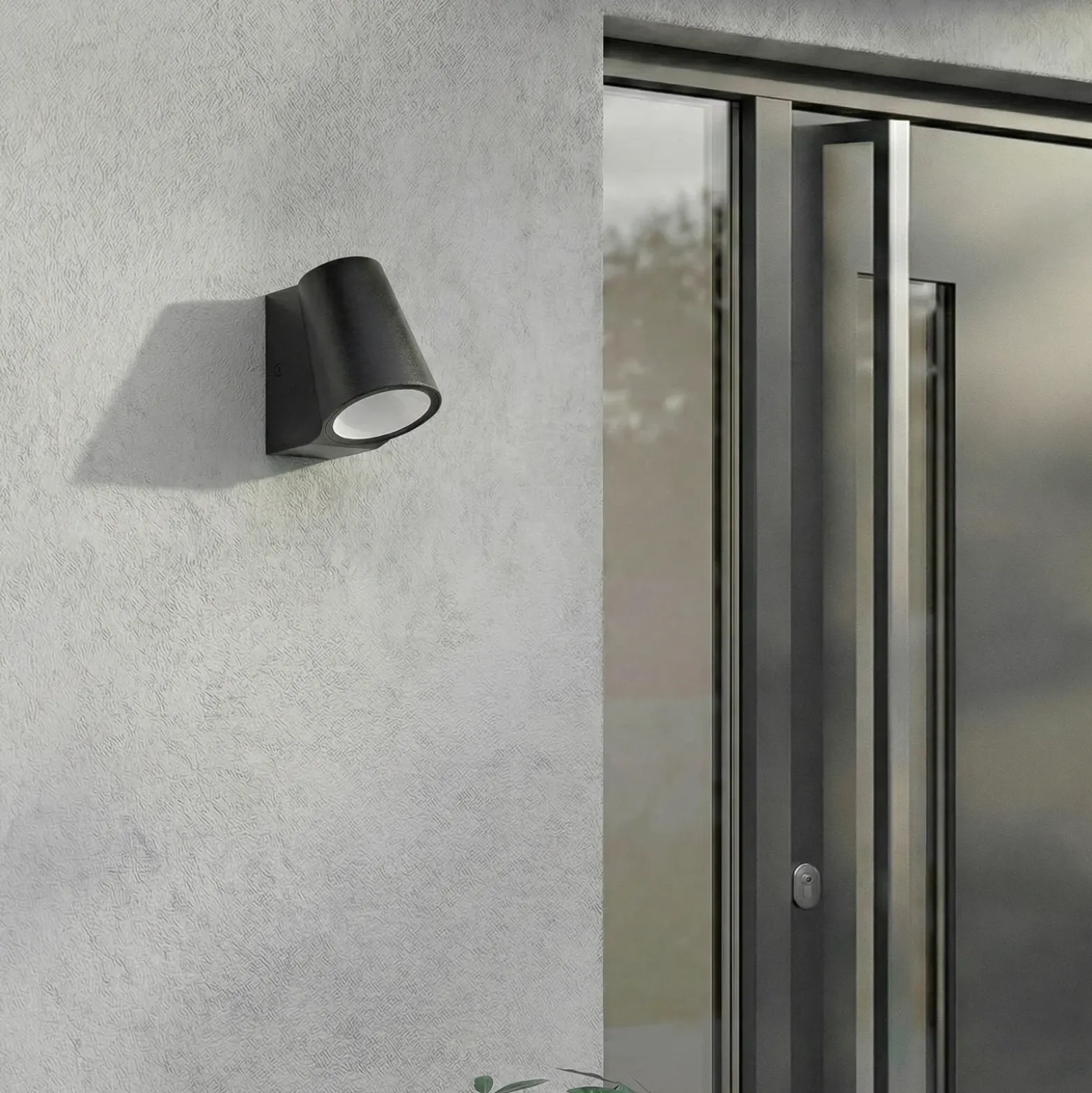 Lindby LED-ulkoseinävalaisin Illuvia, mattamusta, IP54