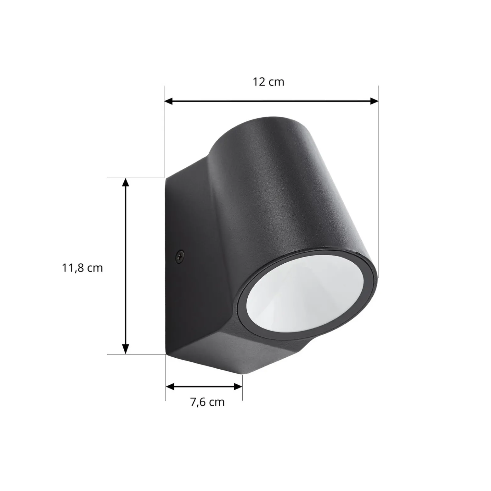 Lindby LED-ulkoseinävalaisin Illuvia, mattamusta, IP54