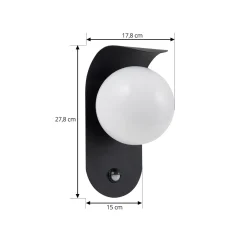 Lindby LED-ulkoseinävalaisin Lacie, sensori, musta/valkoinen, alumiini