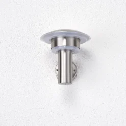 Lindby LED-ulkoseinävalaisin Lillie, korkeus 19 cm, ruostumaton teräs