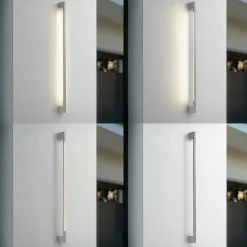 Lindby LED-ulkoseinävalaisin Neano, 120 cm, kiviharmaa, IP54