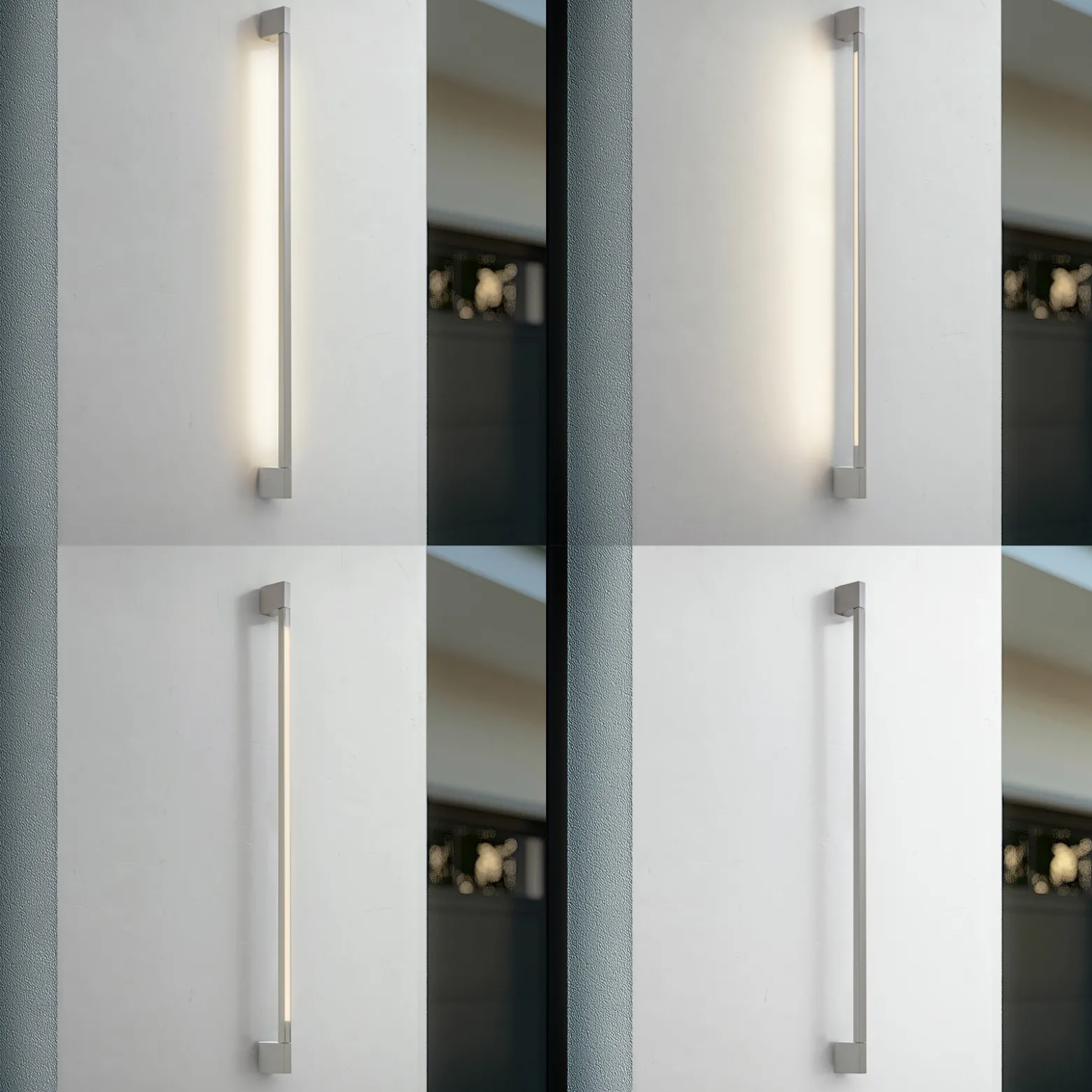 Lindby LED-ulkoseinävalaisin Neano, 120 cm, kiviharmaa, IP54