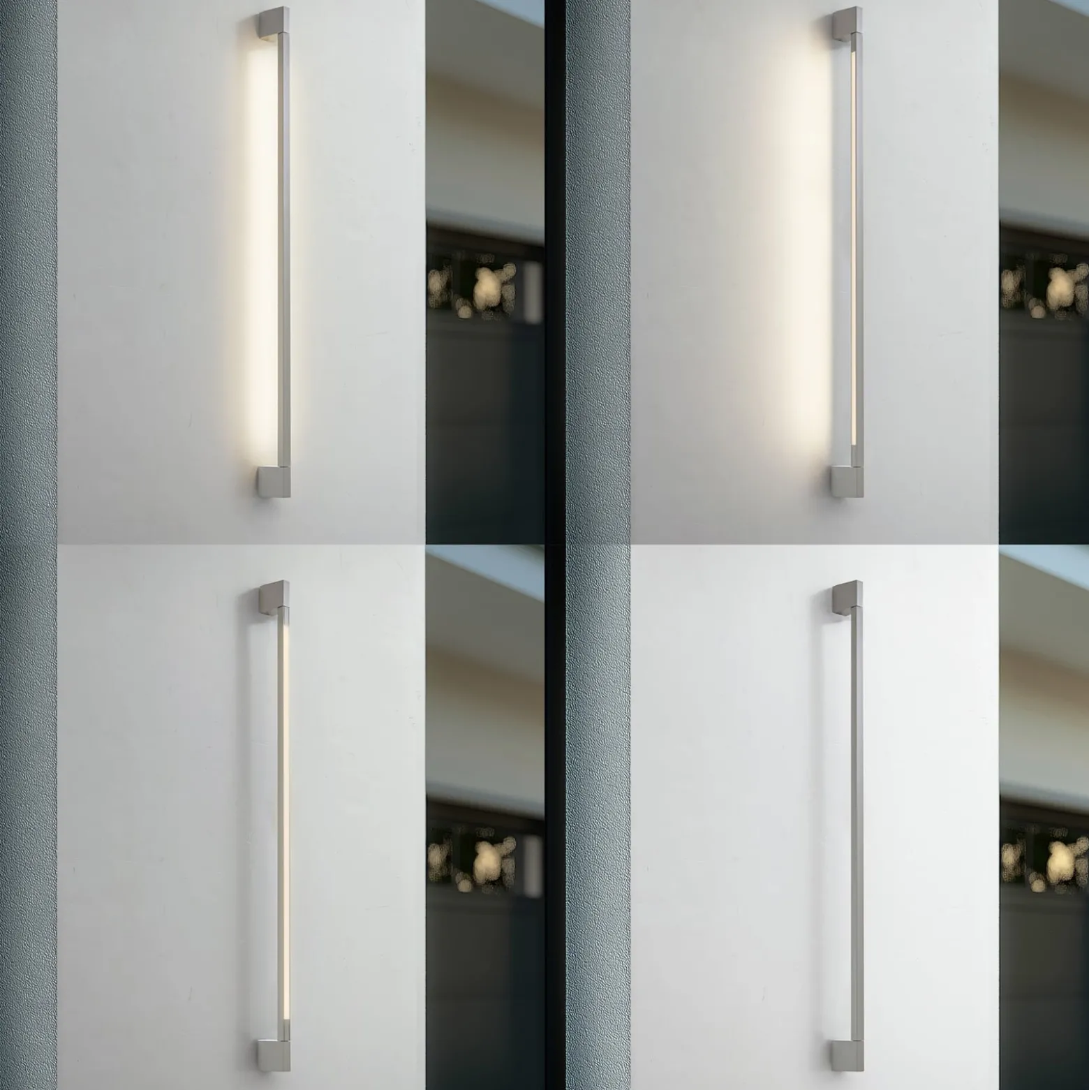 Lindby LED-ulkoseinävalaisin Neano, 120 cm, kiviharmaa, IP54