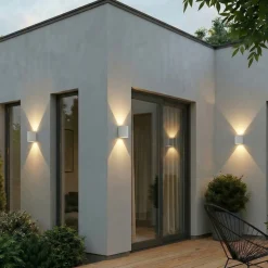 Lindby LED-ulkoseinävalaisin Ralino, valkoinen, 2-lamppuinen, IP65