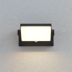 Lindby LED-ulkoseinävalaisin Sherin, 2 kpl, kääntyvä, anturi