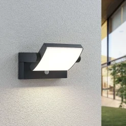 Lindby LED-ulkoseinävalaisin Sherin, 2 kpl, kääntyvä, anturi