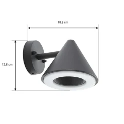 Lindby LED-ulkoseinävalaisin Soran, musta, metalli, IP44