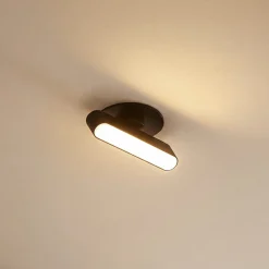 Lindby LED uppoasennusvalo Eldrin, musta, valonauha,13,1cm