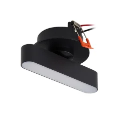 Lindby LED uppoasennusvalo Eldrin, musta, valonauha,13,1cm