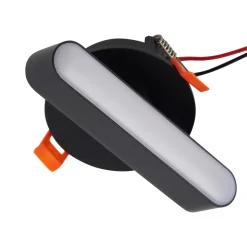 Lindby LED uppoasennusvalo Eldrin, musta, valonauha,13,1cm