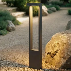 Lindby LED-valaisin Lonete, korkeus 65 cm, antrasiitti, IP65