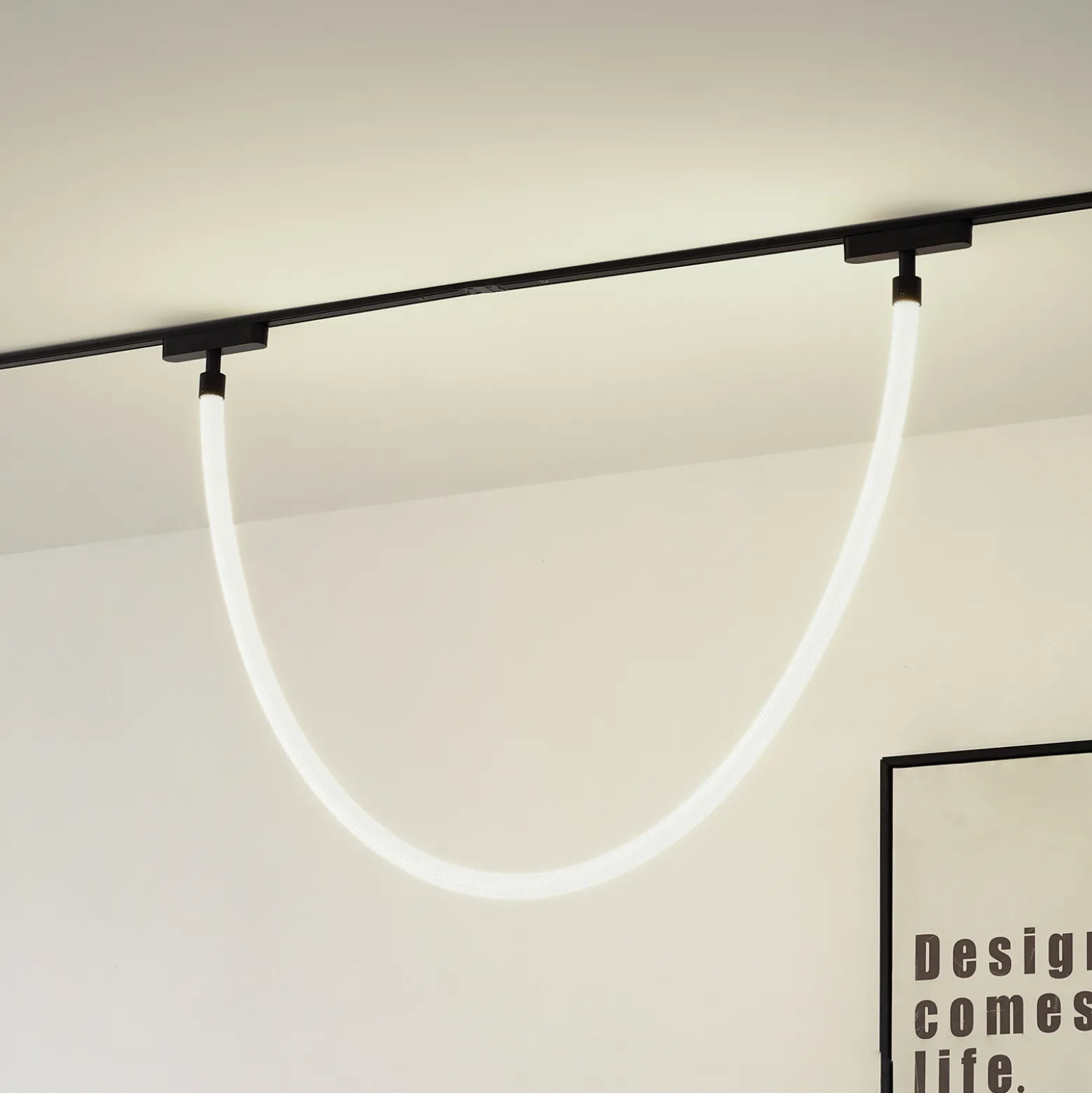 Lindby LED-valokaapeli Lumaro, pituus 150cm, tekstiili, 48V