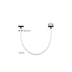 Lindby LED-valokaapeli Lumaro, pituus 150cm, tekstiili, 48V