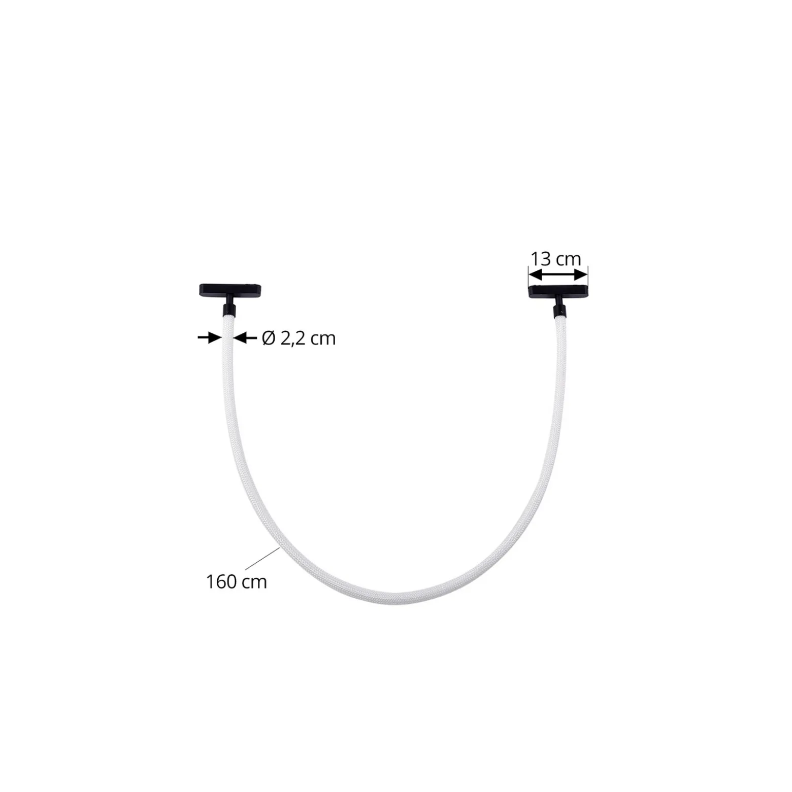 Lindby LED-valokaapeli Lumaro, pituus 150cm, tekstiili, 48V