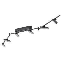 Lindby LED-valonheitin Eldrin, musta, 6 valoa, valonauhat