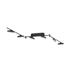 Lindby LED-valonheitin Eldrin, musta, 6 valoa, valonauhat