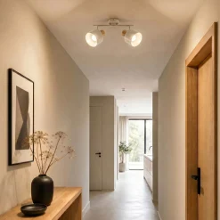 Lindby Lenja -kattokohdevalo, 2-lamppuinen, beige, E14, metalli