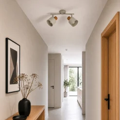 Lindby Lenja -kattokohdevalo, 2-lamppuinen, beige, E14, metalli