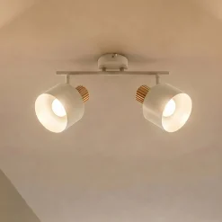 Lindby Lenja -kattokohdevalo, 2-lamppuinen, beige, E14, metalli