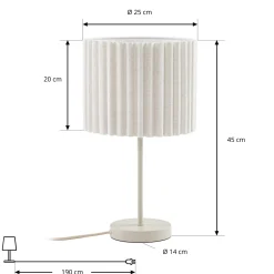Lindby Libbie -pöytävalaisin, korkeus 45 cm, pellava, kermanvärinen, E27