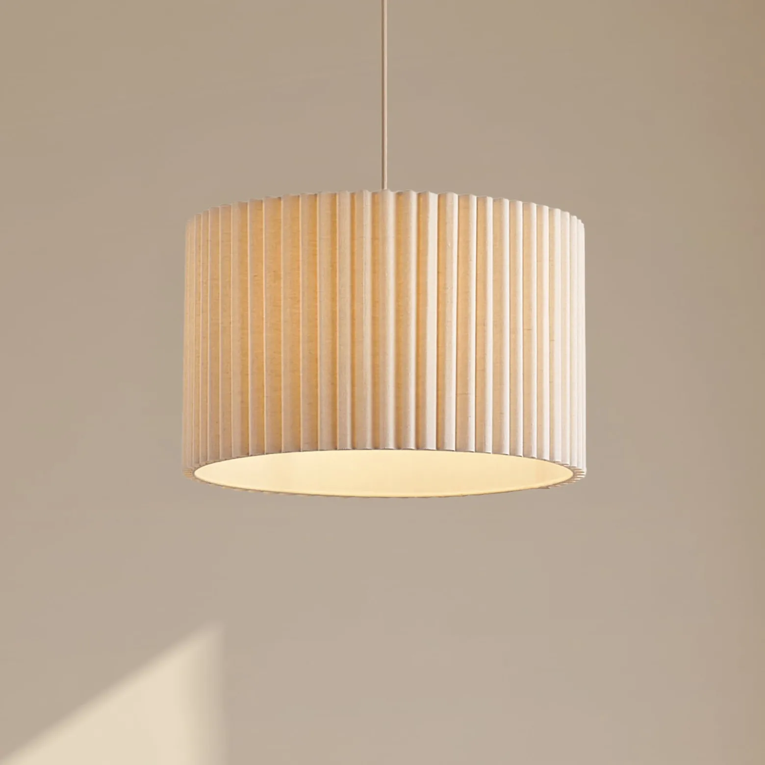 Lindby Libbie-riippuvalaisin, Ø 45 cm, pellava, kermanvärinen