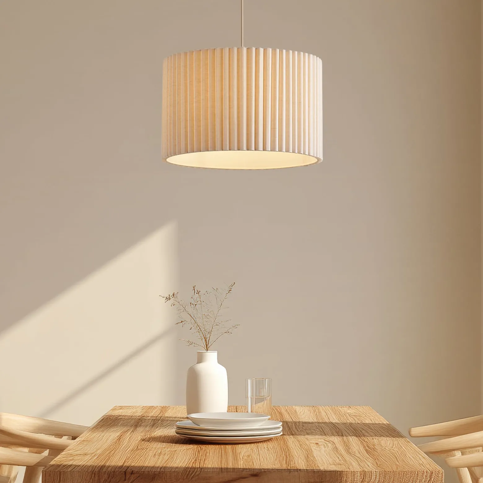 Lindby Libbie-riippuvalaisin, Ø 45 cm, pellava, kermanvärinen