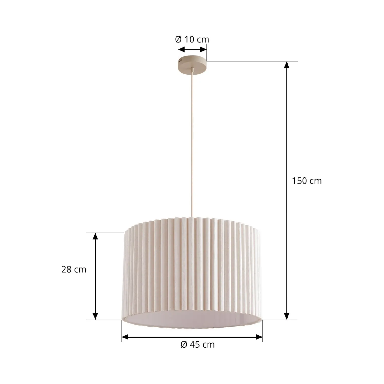 Lindby Libbie-riippuvalaisin, Ø 45 cm, pellava, kermanvärinen