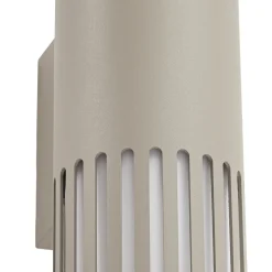 Lindby Lurinda -ulkoseinälamppu, 2-lamppuinen, kiviharmaa, Ø10 cm, IP44