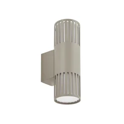 Lindby Lurinda -ulkoseinälamppu, 2-lamppuinen, kiviharmaa, Ø10 cm, IP44