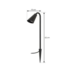 Lindby maapiikkivalaisin Sorvete, musta, metalli, korkeus 62 cm