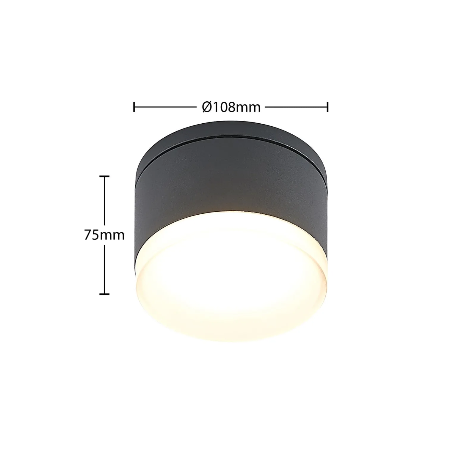 Lindby Mathea LED-ulkokattovalaisin, sylinterimäinen