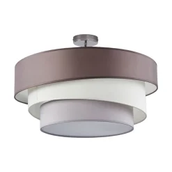Lindby Melia kattovalaisin, ruskea/harmaa, tekstiili, Ø 56cm