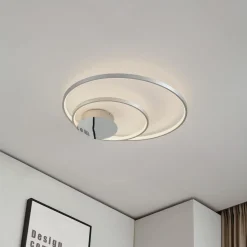 Lindby Nerwin LED-kattovalaisin, 65 cm, pyöreä, alumiini/kromi