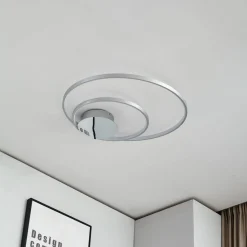 Lindby Nerwin LED-kattovalaisin, 65 cm, pyöreä, alumiini/kromi