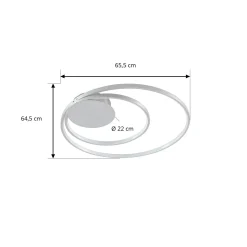 Lindby Nerwin LED-kattovalaisin, 65 cm, pyöreä, alumiini/kromi