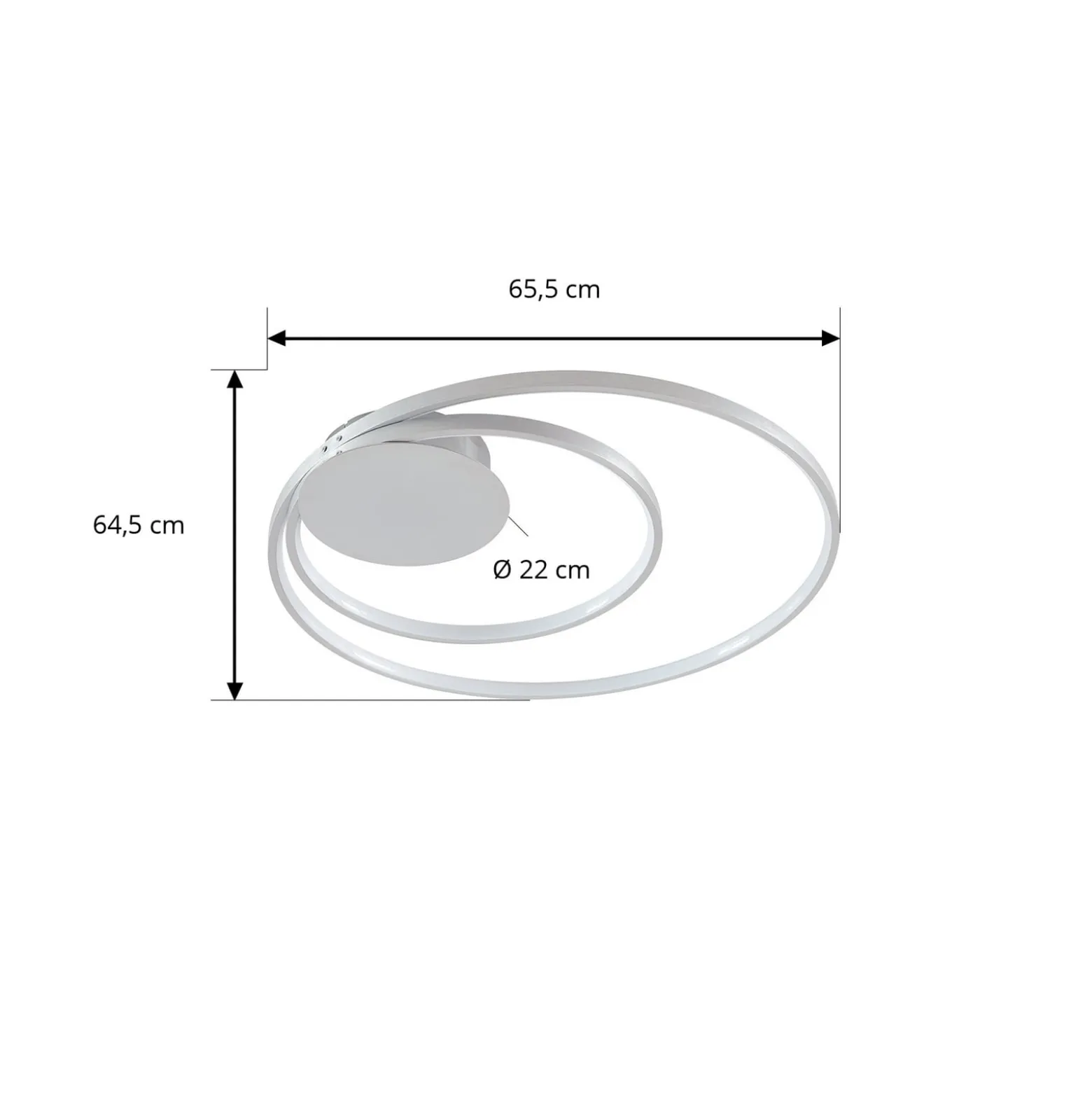 Lindby Nerwin LED-kattovalaisin, 65 cm, pyöreä, alumiini/kromi