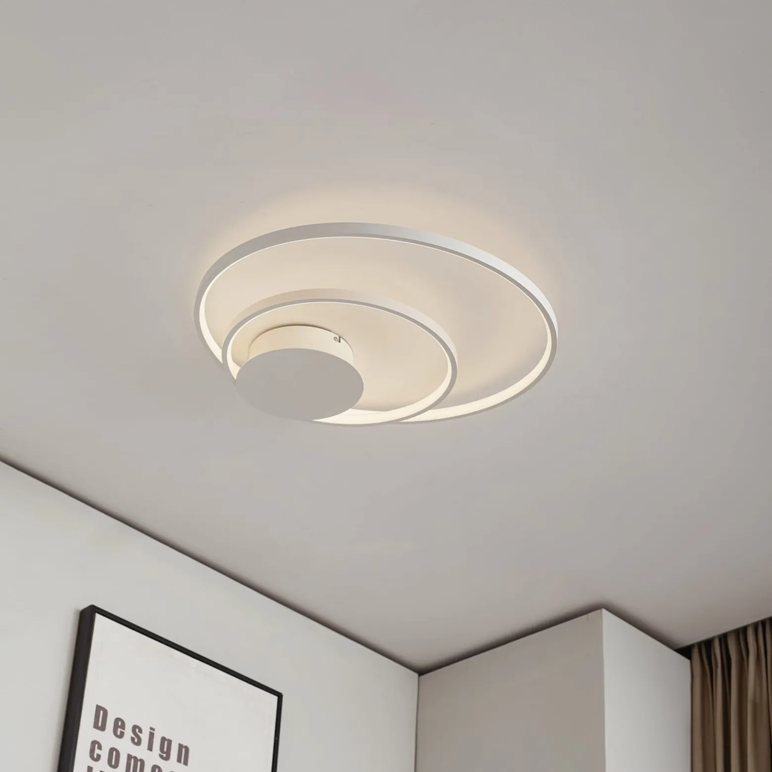 Lindby Nerwin LED-kattovalaisin, pyöreä, valkoinen
