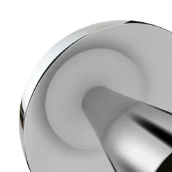 Lindby Nevijo LED-akkukäyttöinen pöytävalaisin, kromi, Ø20 cm, USB, himmennin
