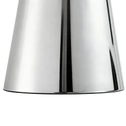 Lindby Nevijo LED-akkukäyttöinen pöytävalaisin, kromi, Ø20 cm, USB, himmennin
