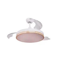 Lindby Oras LED-kattotuuletin, valkoinen, DC, hiljainen, Ø 107 cm