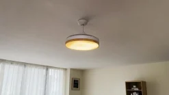 Lindby Oras LED-kattotuuletin, valkoinen, DC, hiljainen, Ø 107 cm