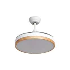 Lindby Oras LED-kattotuuletin, valkoinen, DC, hiljainen, Ø 107 cm
